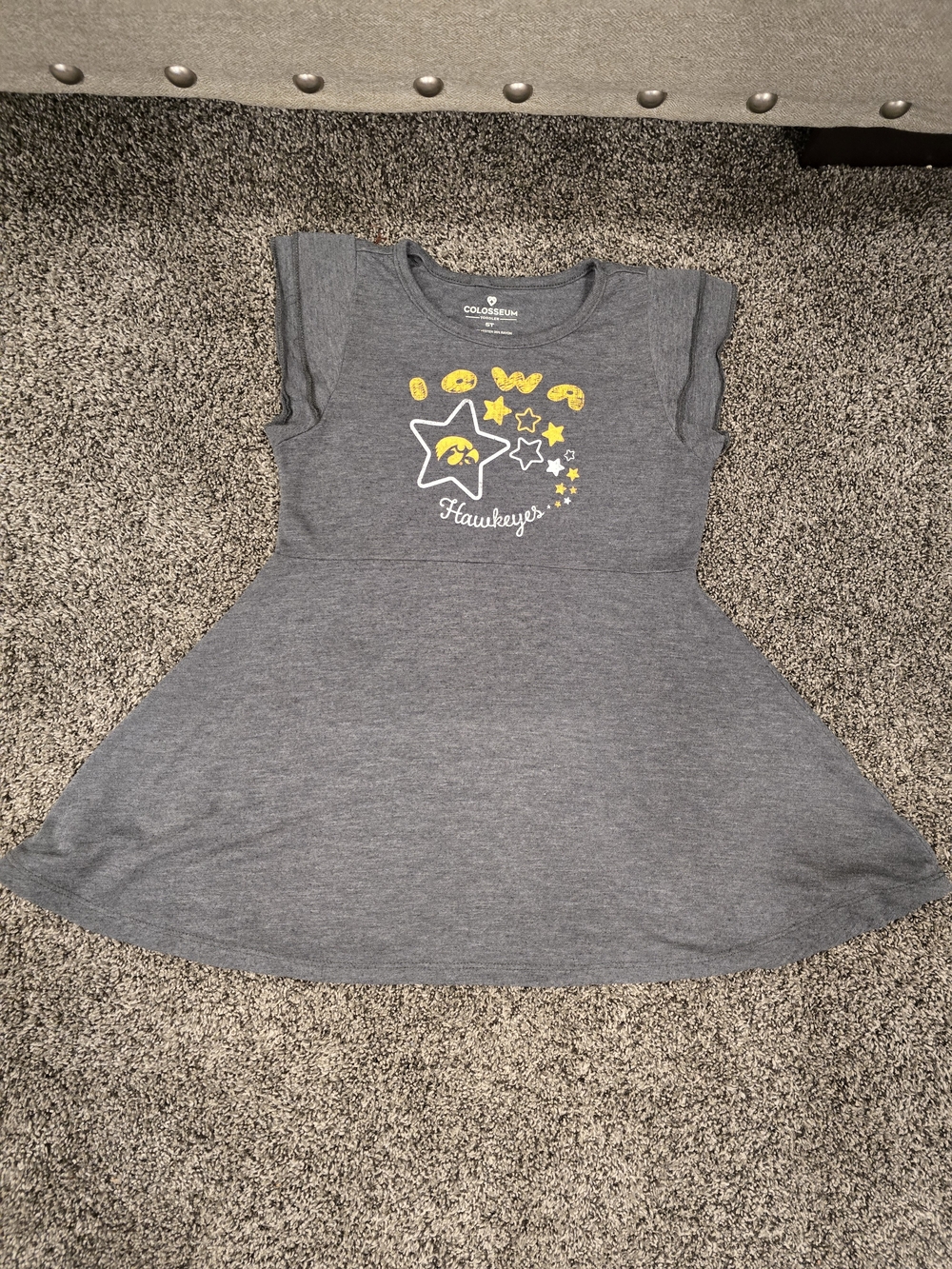 Colosseum Kids Gray Iowa Hawkeyes Star Logo Dress